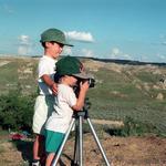 Two Young Photographers. Dinosaur Provincial Park, Bad Lands, Alberta.