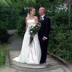 Bride & Groom On Forest Board Walk.